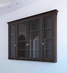 Classic style hanging wall cabinet, 3d illustration