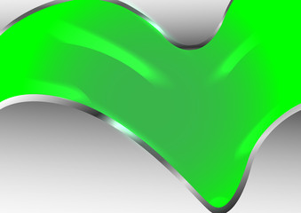 Green abstract background vector curved