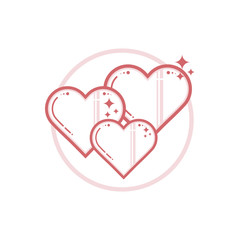 Line icon of heart