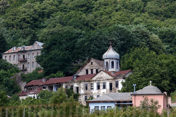 Fototapeta na wymiar Building details in Karyes on Holy Mount Athos