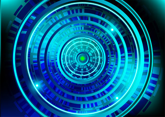 light blue vector technology wheel circle concept background