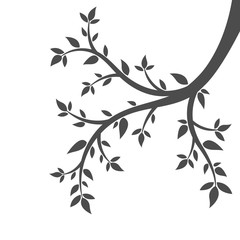 Abstract illustration - silhouette of a young tree, bush.