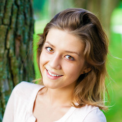 Fototapeta premium Portrait close up of young beautiful blonde woman