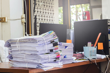Pile of papers on the desk