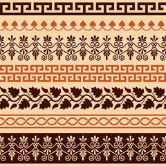 Ancient Greek pattern - seamless set of antique borders from Greece 