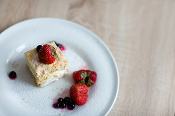 cake ice-cream with berries
