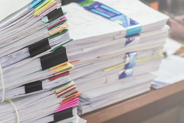 Pile of papers on the desk