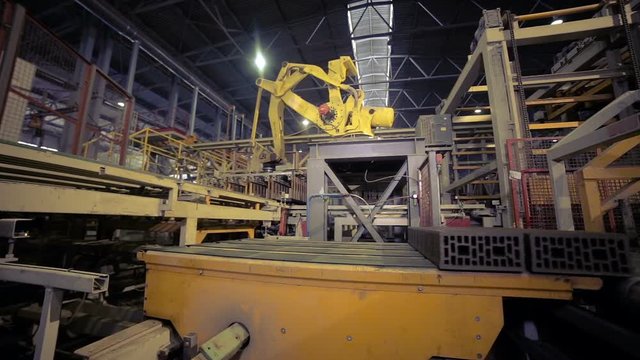 Industrial automated machinery from a factory. HD.