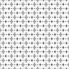Halftone pattern made of crosses.Seamless stripe pattern.Abstract monochrome background.Vector regular texture