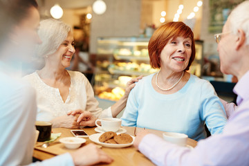 Get-together of senior friends