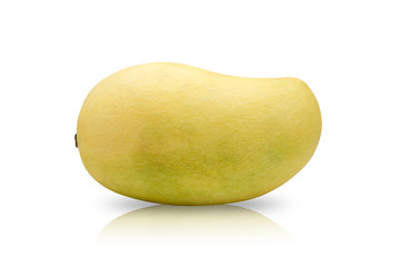 Yellow mango on white background.