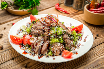 Traditional Georgian cuisine, grilled meat