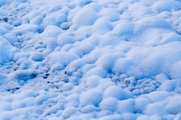 Fototapeta premium blue snow in the morning as a background