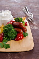 Vegetables with sausage