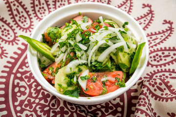 Salad with tomatoes and cucumbers