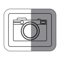 sticker silhouette square shape with photographic camera vector illustration