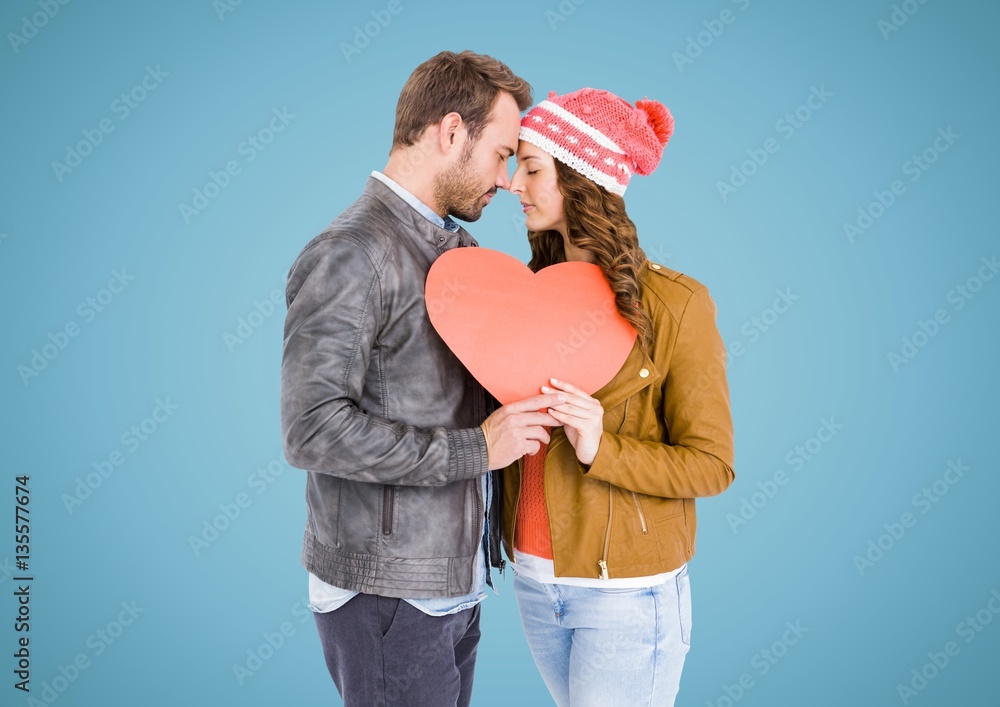 Canvas Prints Romantic couple holding a heart