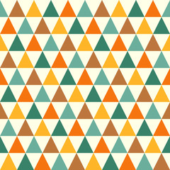 Retro triangle seamless pattern. Geometric background. Vector illustration
