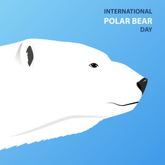 International Polar Bear Day. Flat style illustration.