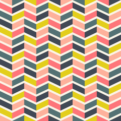 Retro zigzag seamless pattern. Colorful geometric background. Vintage colors. Vector illustration.