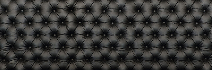 horizontal elegant black leather texture with buttons for patter