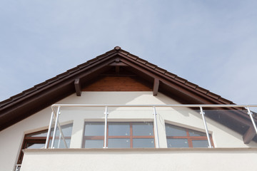 Building New House with Ceramic Tiles Roofing and balcony
