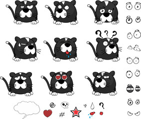 sweet little ball cat cartoon background in vector format very easy to edit