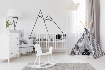 Room with cockhorse and crib