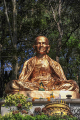 Obraz premium Kruba Srivichai Monument (The Buddhist Saint of Northern Thailand) at Wat Phrathat Doi Suthep - Chiang Mai, Thailand
