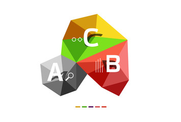 Abstract low poly infographics template