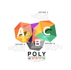 Abstract low poly infographics template