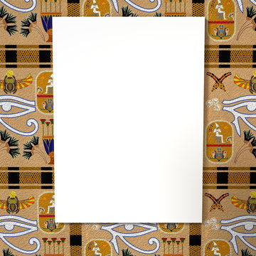 Bright white canvas on a bright background with the Egyptian eth