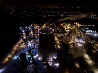 panorama miasta elektrownia jaworzno - obrazy, fototapety, plakaty