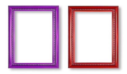 purple frame and red frame isolated on white background