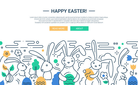 Easter - line design website banner