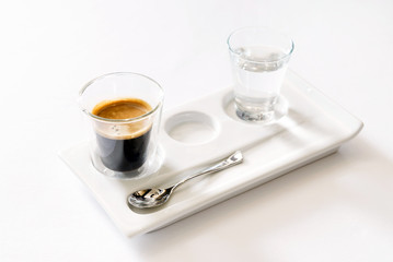espresso on the white