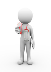 3d doctor with stethoscope illustration