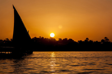 Sunset over Nile in Egypt