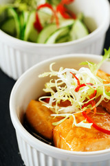 smoked salmon with cucumber