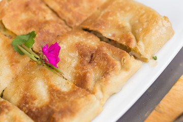crispy sweet southern flat bread on dish.