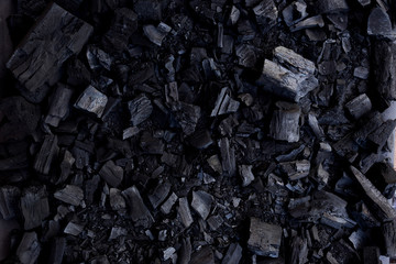 Black charcoal texture background. - obrazy, fototapety, plakaty