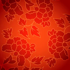 Foto op Canvas Chinese pattern flower background © shokultd