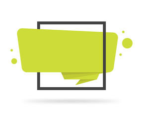 Origami style sticker and banner tamplate.