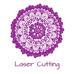 Vector circle ornament for laser cutting