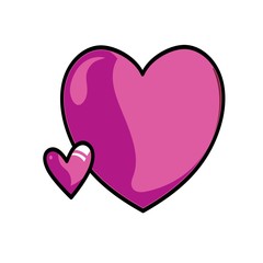 Pink hearts on a white background