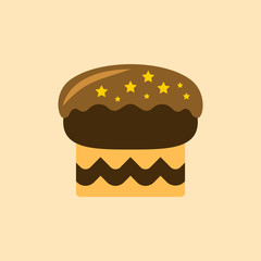 Vector illustration in flat style delicious cake