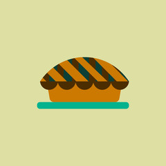 pie vector icon, delicious pie