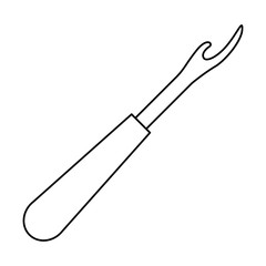 monochrome contour seam ripper tool vector illustration