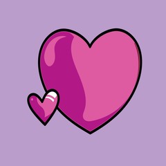 Pink hearts on a red background