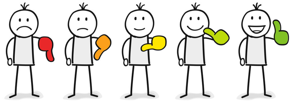 Daumen Bewertung System mit Figuren